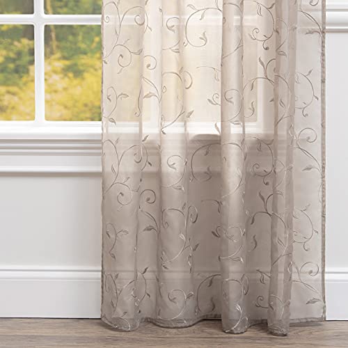 Navy Blue Sheer Curtains 52" x 108" 2 Panels X16411