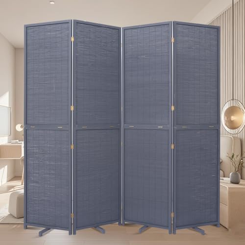 Beige 4 Panel Bamboo Room Divider W1317