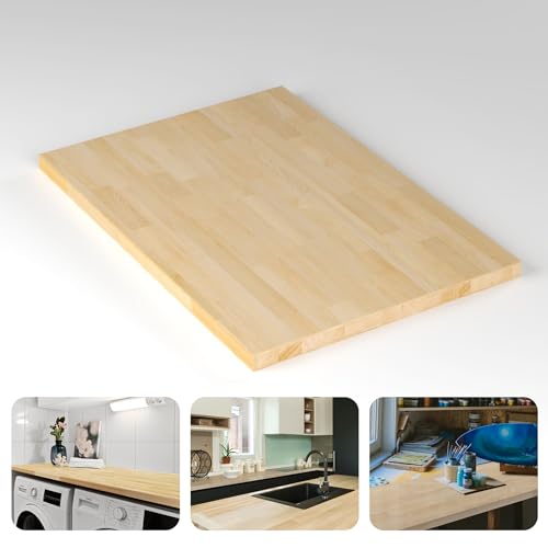 Unfinished Birch Solid Hardwood Countertop, 1.5" Thickness, 25" W x 60" L E96155