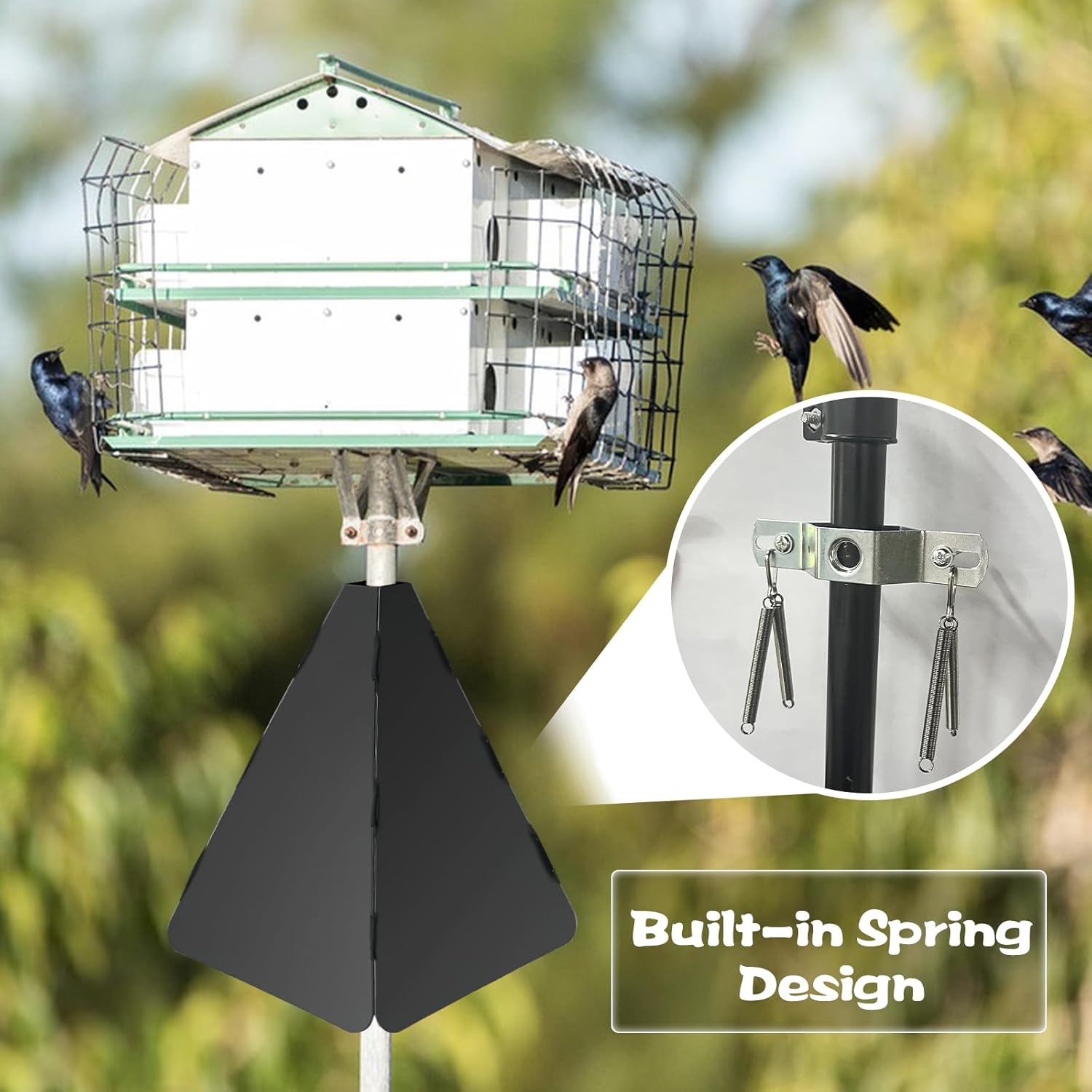 Black Squirrel Baffle for Bird Feeder Pole P208218