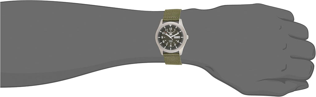 Green 42 mm Automatic Analogue Watch with Fabric Strap H210699