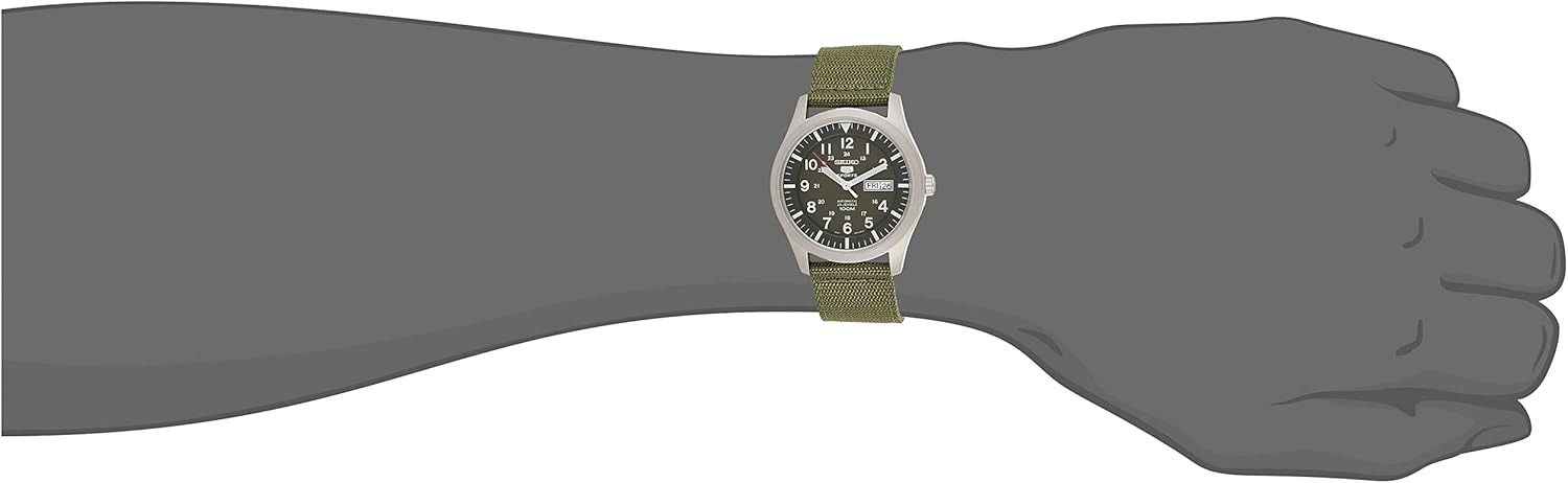 Green 42 mm Automatic Analogue Watch with Fabric Strap H210699