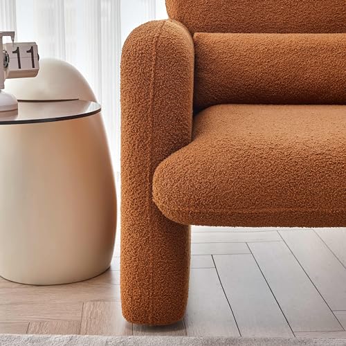 Cream Lambskin Sherpa Fabric Accent Chair B482