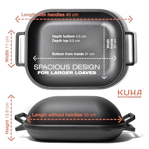 Black Heavy Duty Cast Iron Bread Pan with Lid S960267