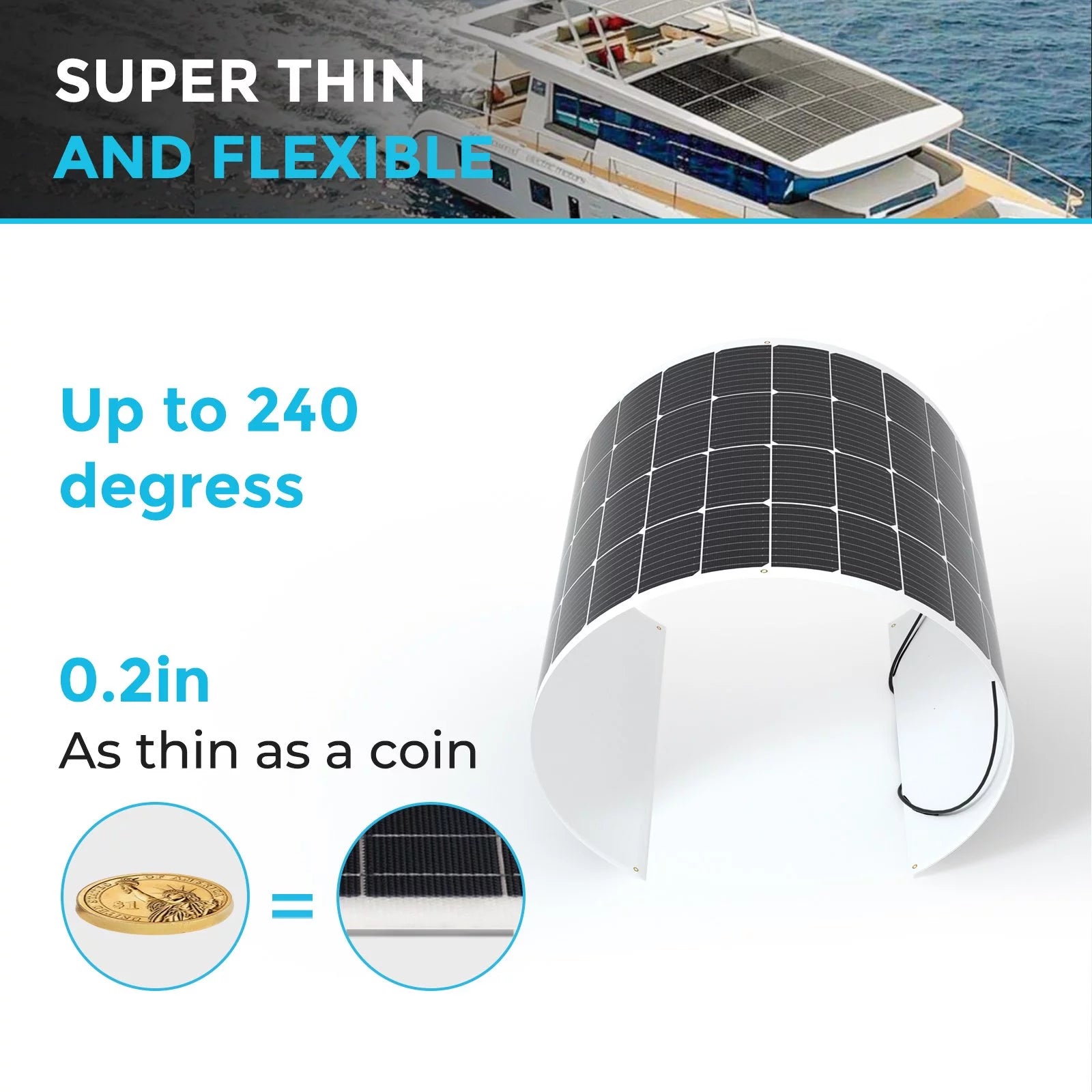 200 Watt 12 Volt Flexible Monocrystalline Solar Panel B67323