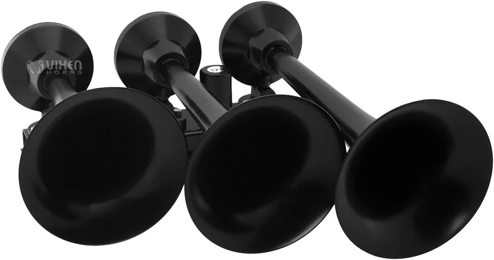 Train Horn Kit with 200psi Air Compressor, 3 Gallon Tank, 3 Trumpets X360944