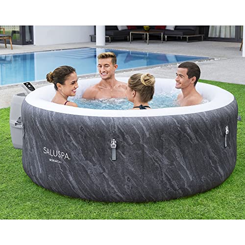 Gray 71 x 26 Inch Round Inflatable Hot Tub with Cover D90200