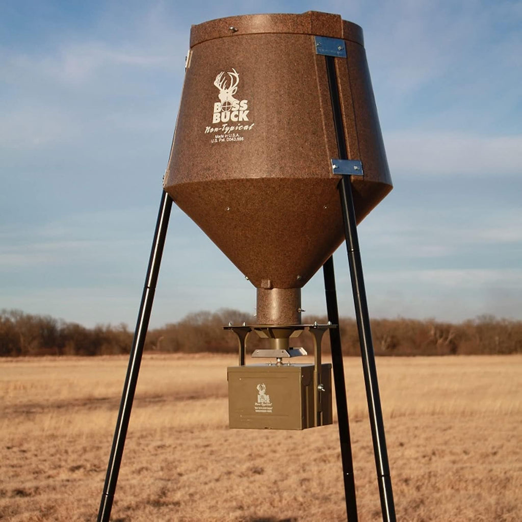 200 Pounds Heavy Duty 2 Step Deer Feeder Drum with Protein 3 Feed Tube M766
