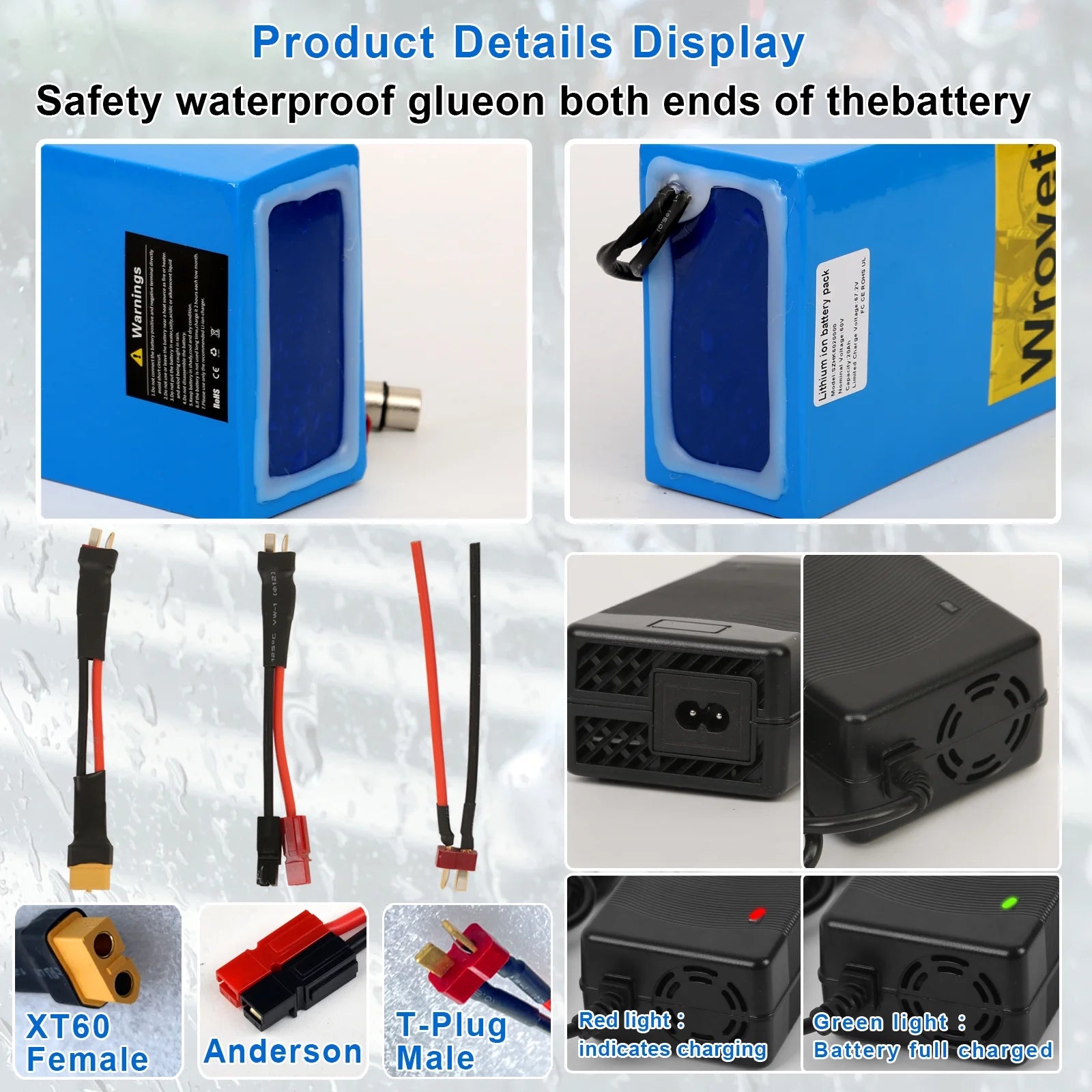 60V 20Ah Lithium Ion Electric Bike Battery with 3A Charger S799