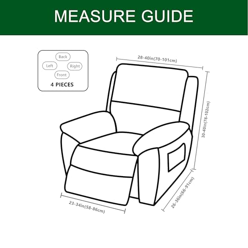 4-Pieces Non Slip Recliner Slipcovers with Arms T97711