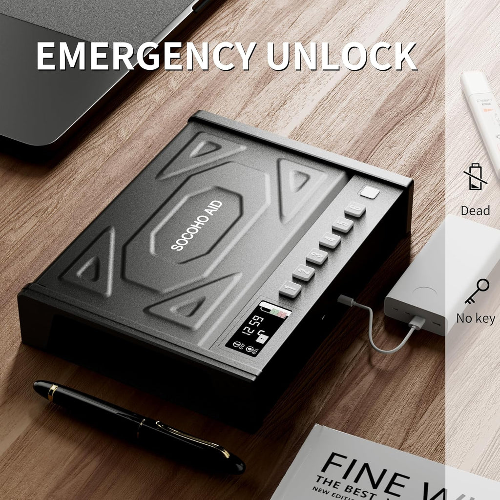 Biometric Fingerprint Handgun Safe with LCD W3342