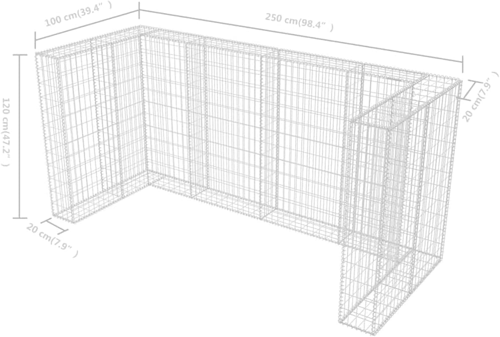 Steel Garbage Can Storage for Outdoor A979618