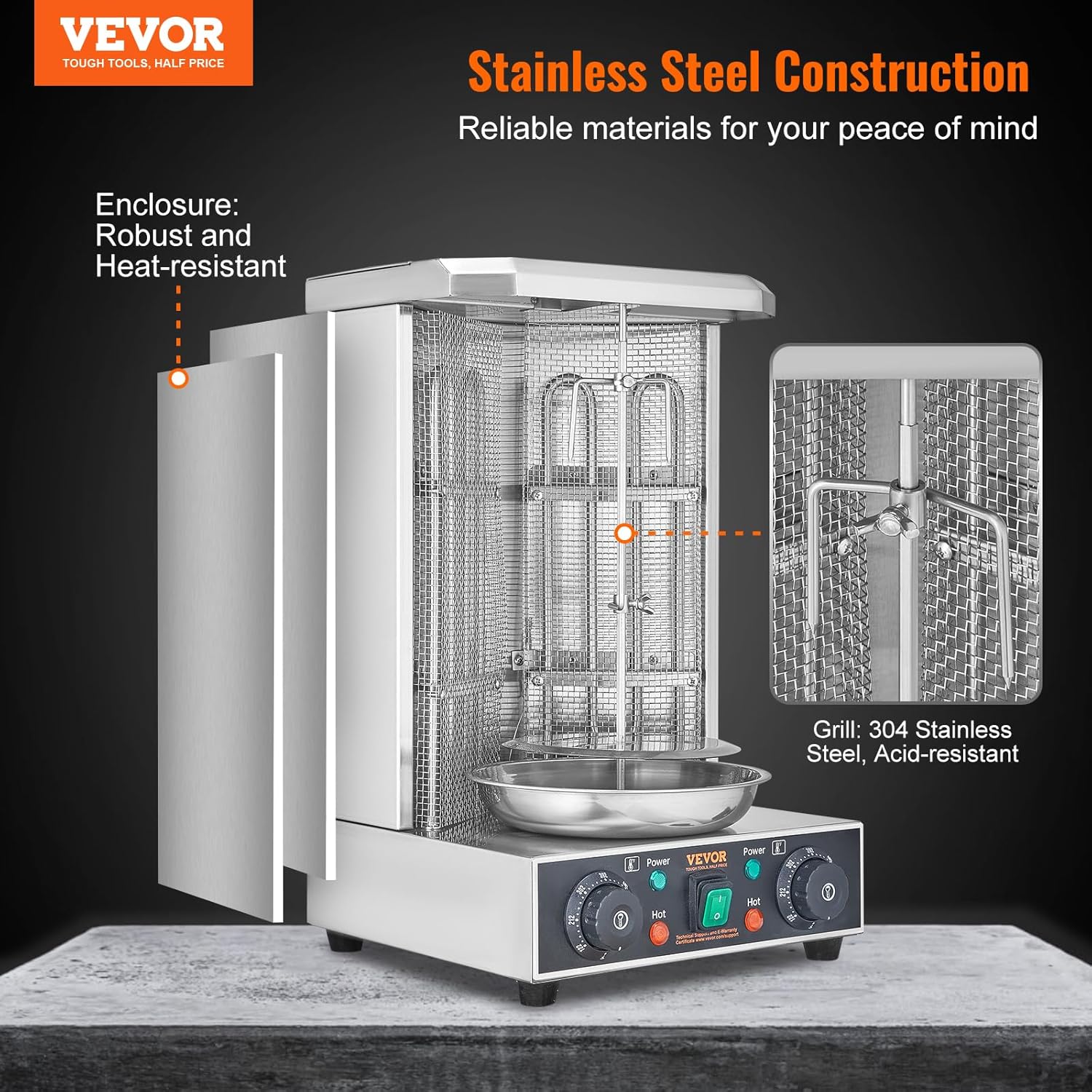 13 lbs Capacity Electric Vertical Broiler Shawarma Grill Machine F6836