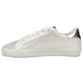 Gold Grey White Snake Lace Up Sneakers U128086