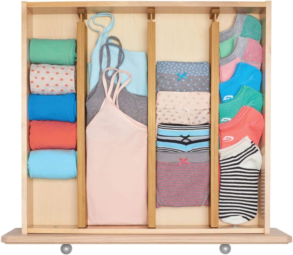 Adjustable Bamboo Drawer Divider 4 Pack W332
