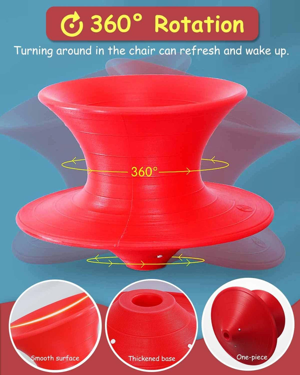 Red 360 Degree Rotation Gyro Swivel Chair H4417