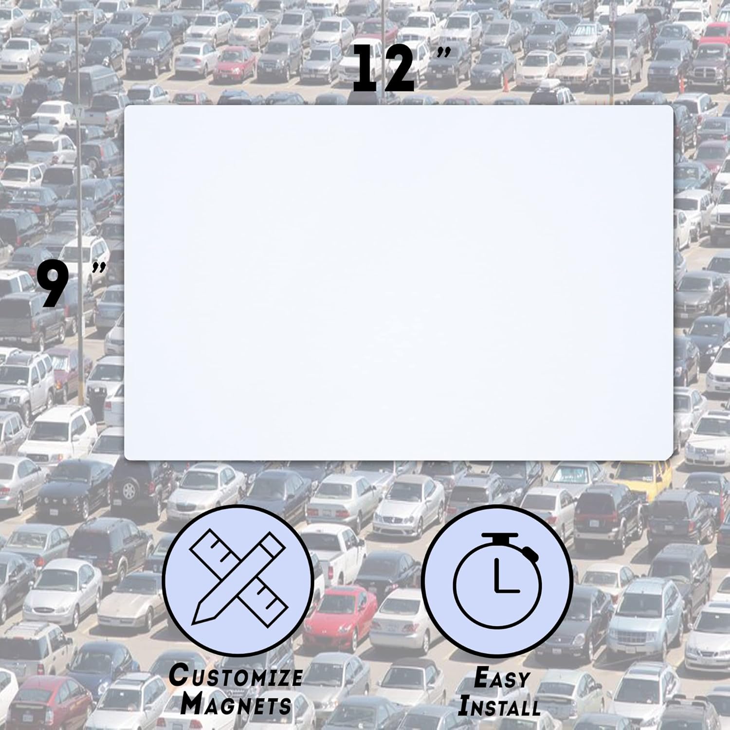 12x9 White Vinyl Car Magnet (10) V234043
