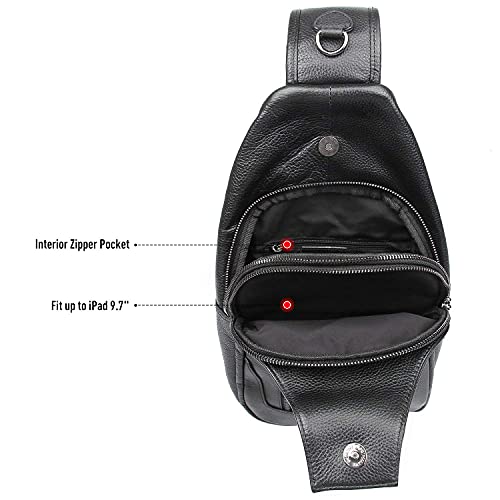 Cowhide Leather Waterproof Sling Crossbody Bag S7455