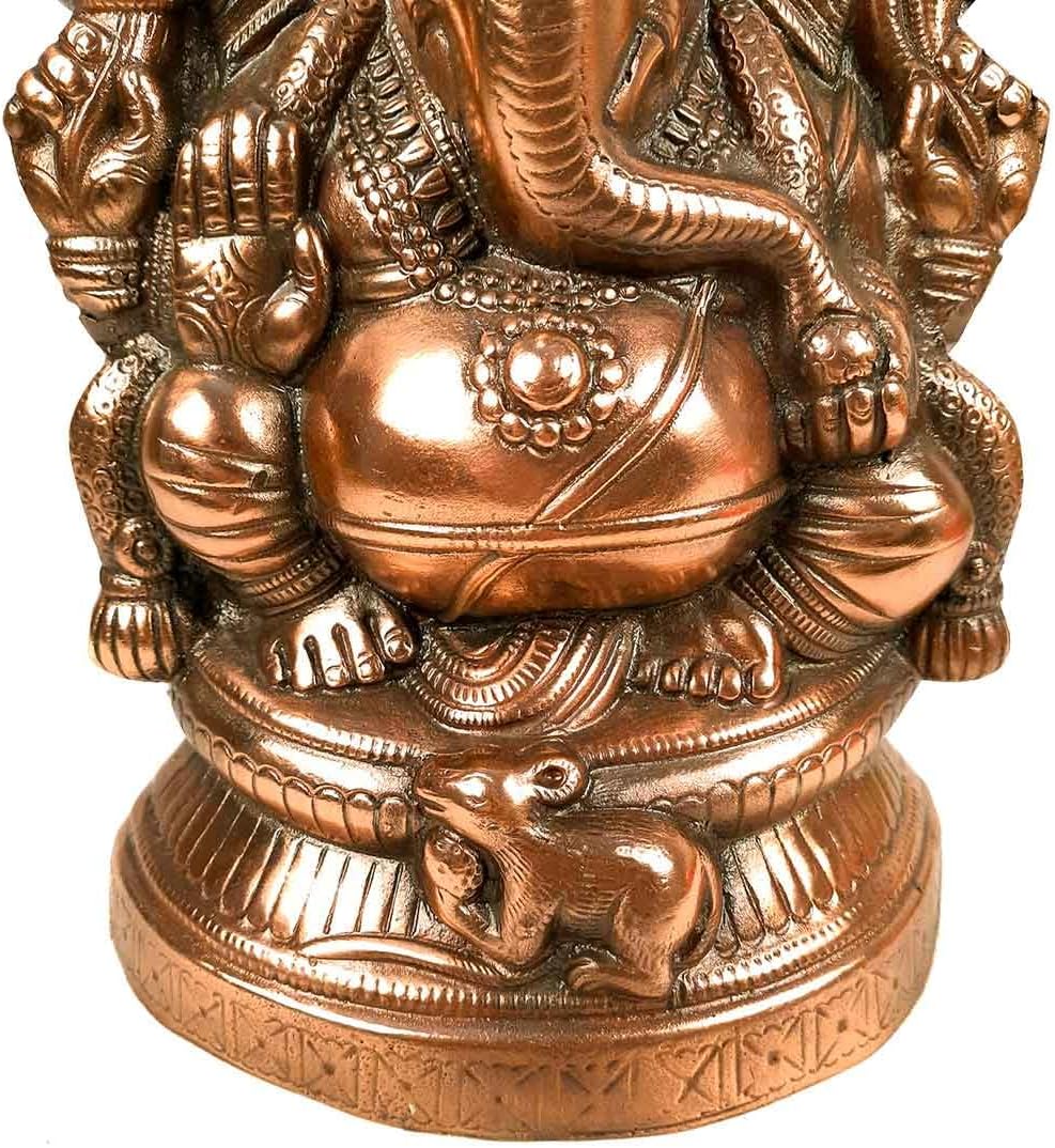 Lord Ganesha Statue Metal 15 Inch Bronze H766
