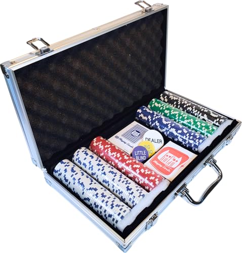 500 Striped Dice Claytec Poker Chip Set with Aluminum Case B906