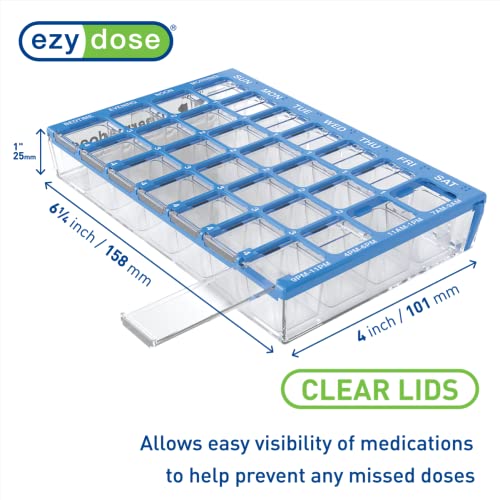 Weekly AM/PM Pill Case, 4 Times a Day, Blue K7366