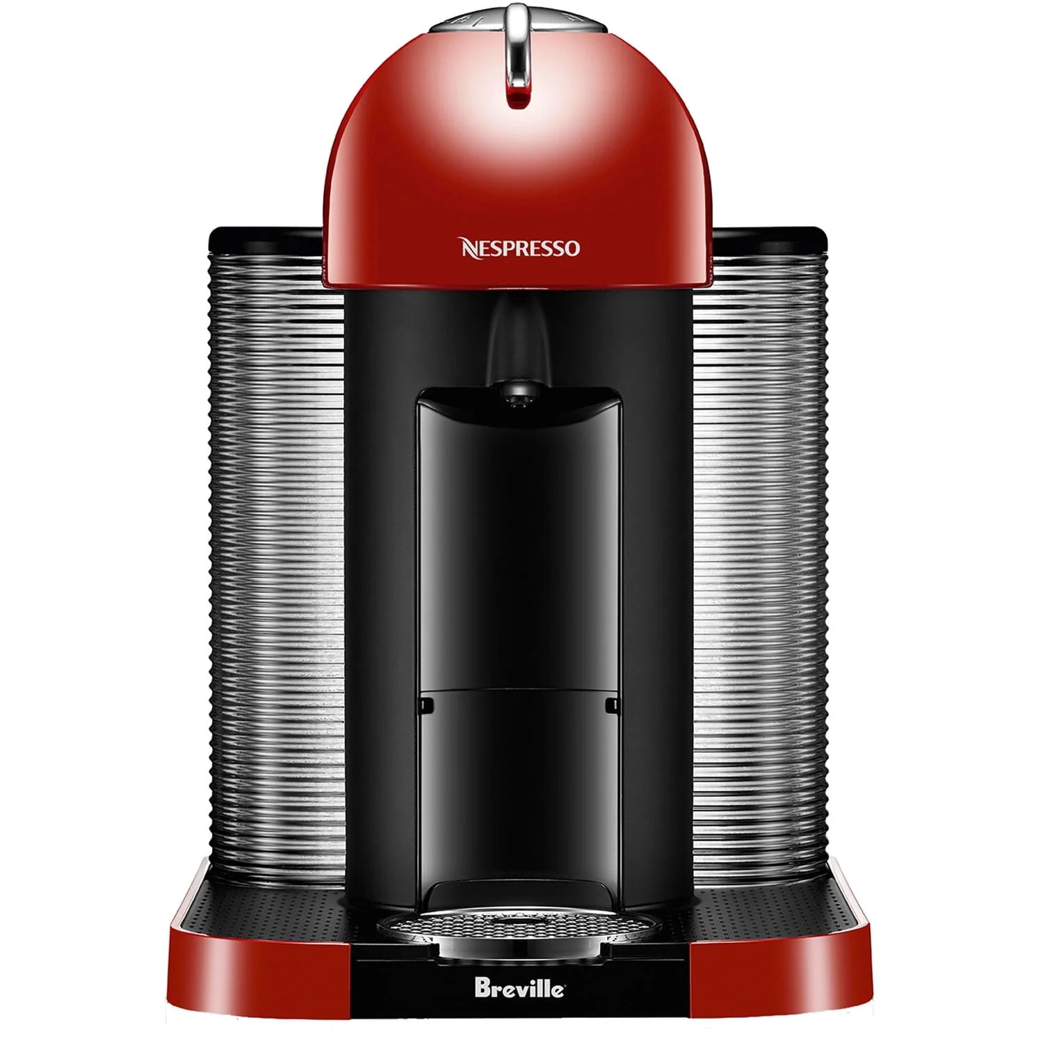 Chrome Single-Serve Coffee & Espresso Machine and Black Milk Frother G169028