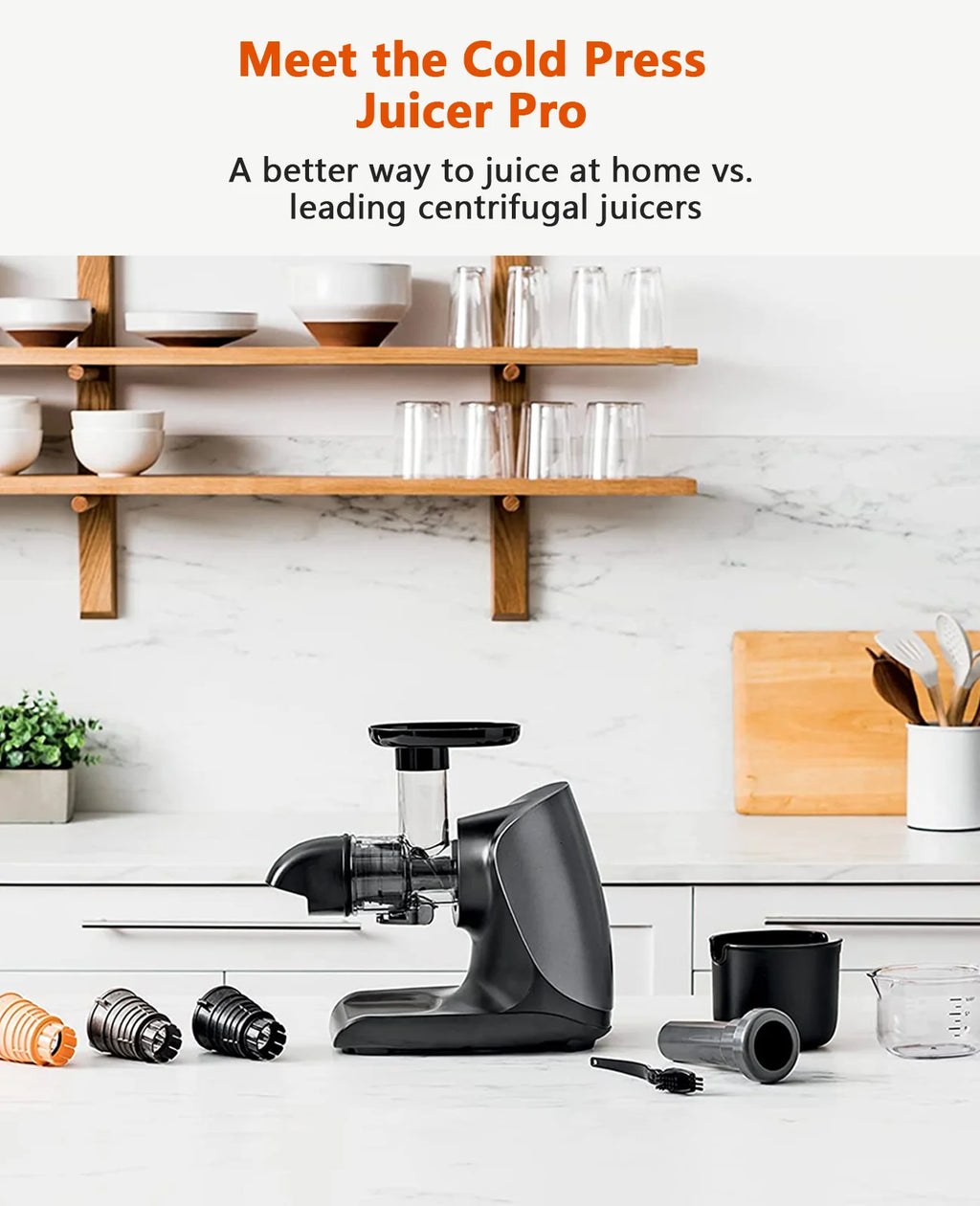 Cold Press Slow Juicer with Total Pulp Control (Black) Q48675