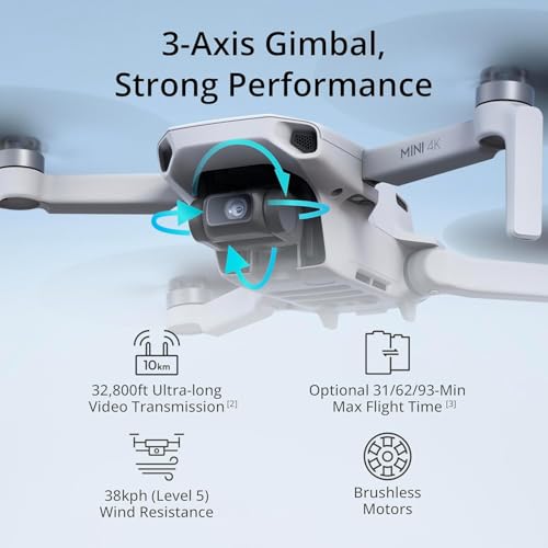 Mini 4K Drone Quadcopter with Camera, Under 249 g, 3-Axis Gimbal Stabilization, 10km Video Transmission, 31-Min Flight Bundle L976884