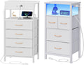 Nightstand Set of 2 with Charging Station and Led Light R120976