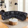 Black PU Leather Modular Reclining Sectional Sofa T970