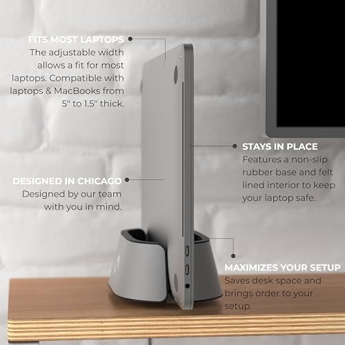 Black Aluminum Adjustable Vertical Laptop Stand R450053