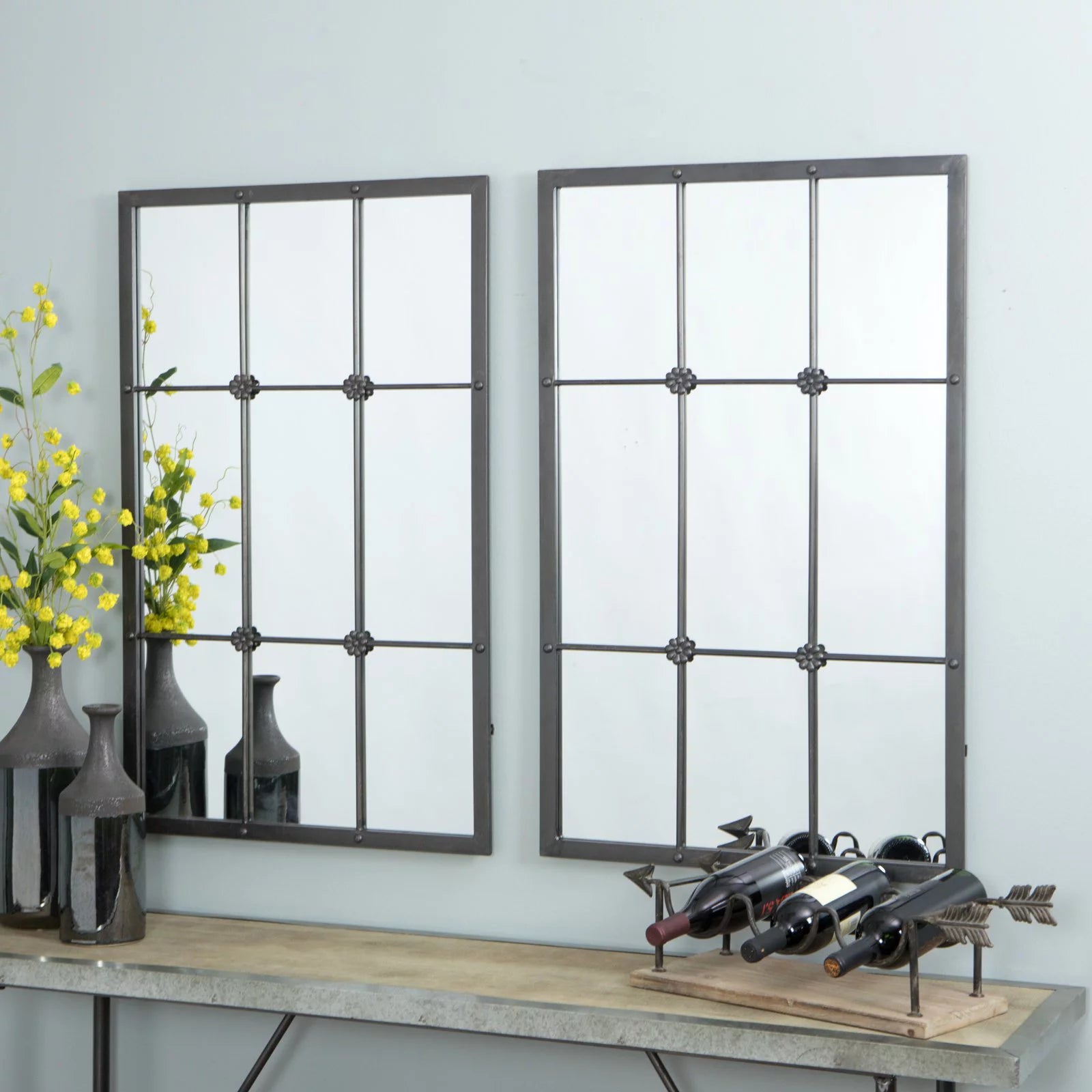 Window Pane Wall Mirror - 23.5W x 38H in. V2868