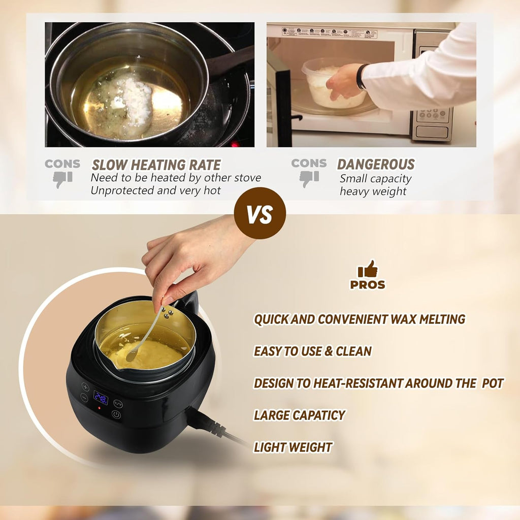 1L 200W Aluminum Wax Melting Pot with Touch Screen Digital Temperature Display K243