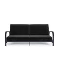 Black Convertible Metal Frame Futon Sofa with Coil Mattress V487717