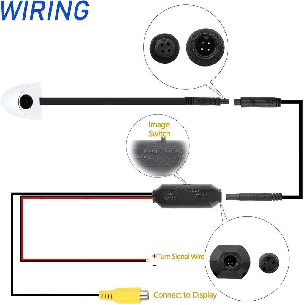 Pack of 2 Mini Side Mount Reverse Mirrored Image Cameras W11180