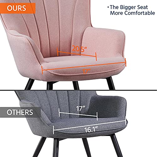 Pink Fabric Upholstered Accent Chair X511