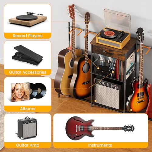 3-Tier Guitar Stand with 4 Guitar Holders & Cloth Drawer R289