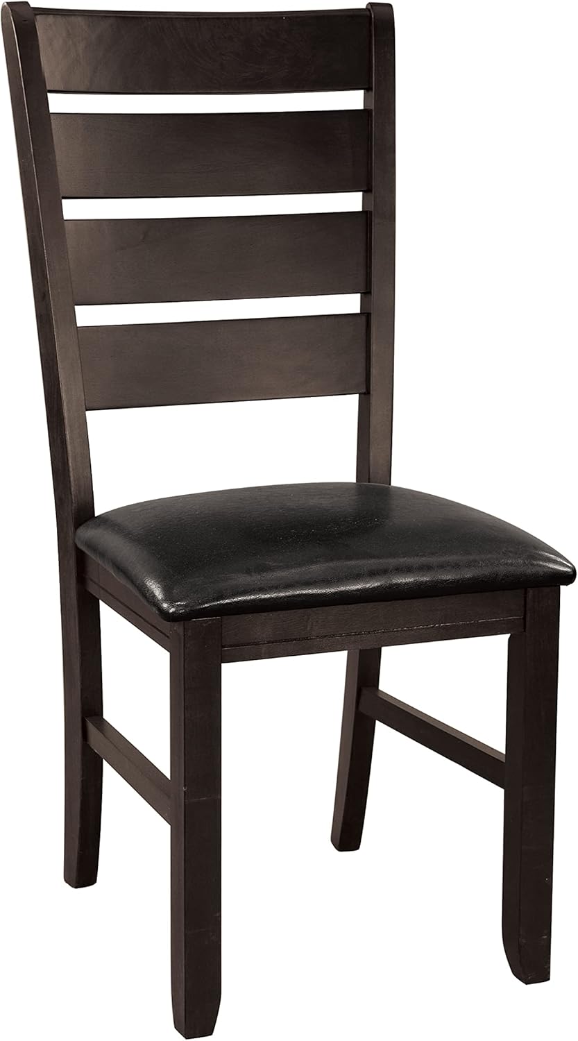 Dark Oak Finish Dining 5pc Set Table with Self-Storing Leaf and 4 Side Chairs W7749