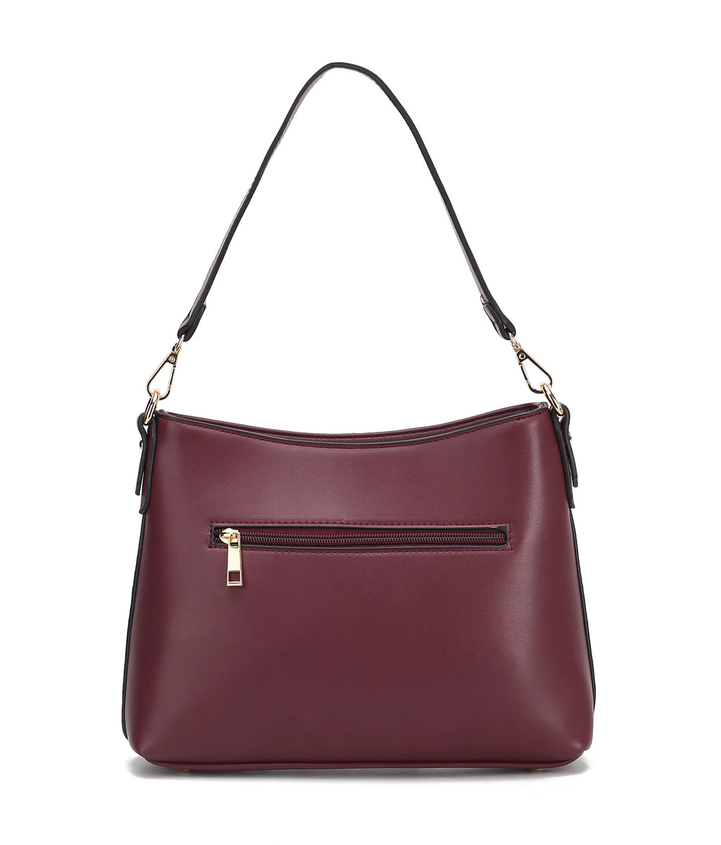 Black Vegan Leather Hobo Bag A71113
