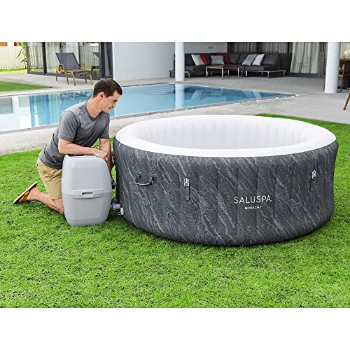 Gray 71 x 26 Inch Round Inflatable Hot Tub with Cover D90200