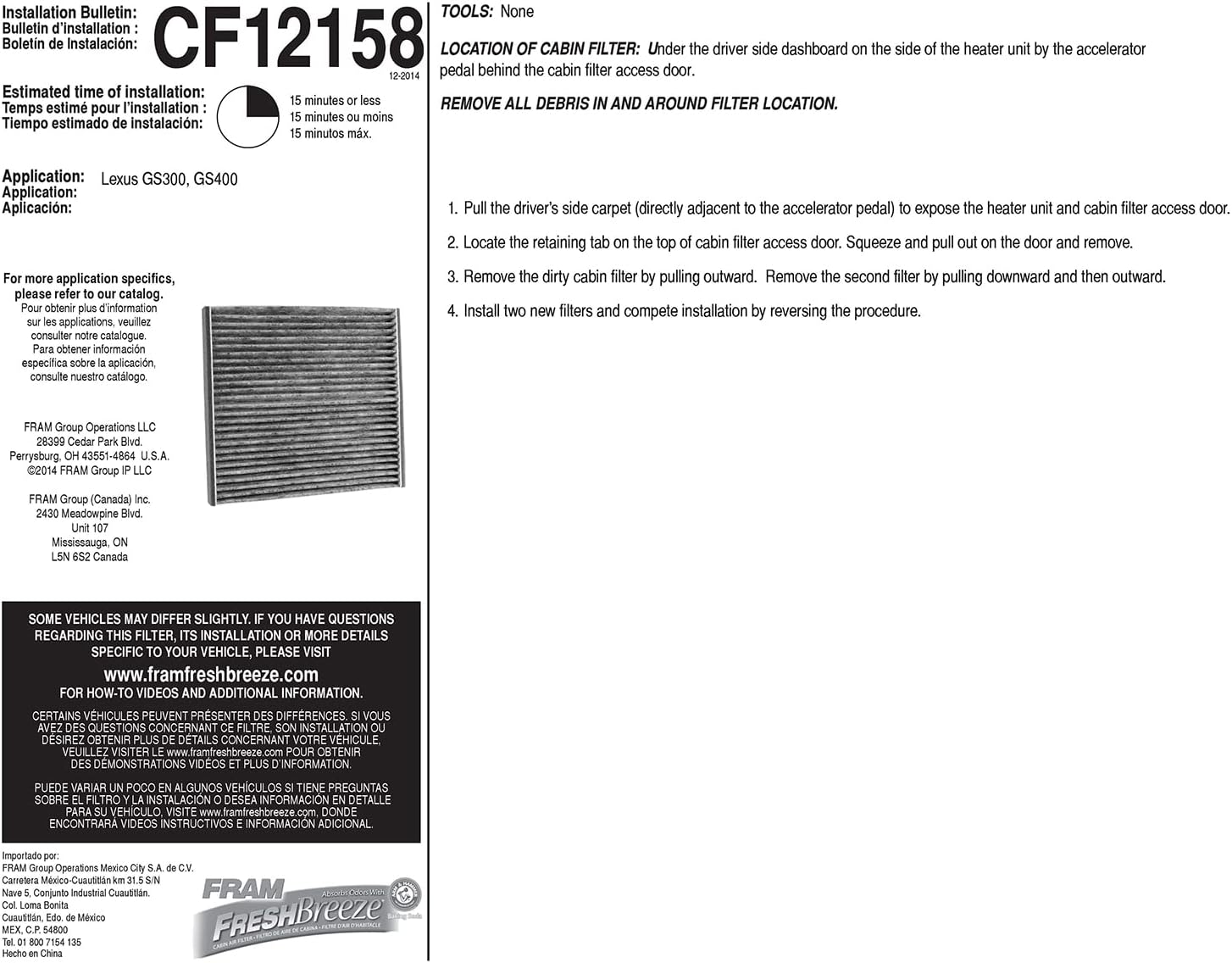 Cabin Air Filter with Arm and Hammer Baking Soda L7056