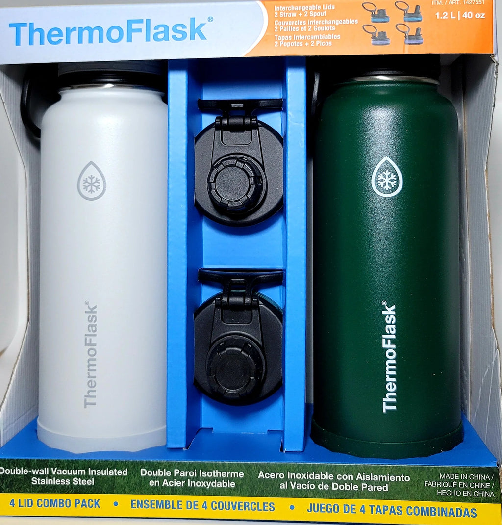 40oz Insulated Stainless Steel Water Bottle, 2-pack N720525