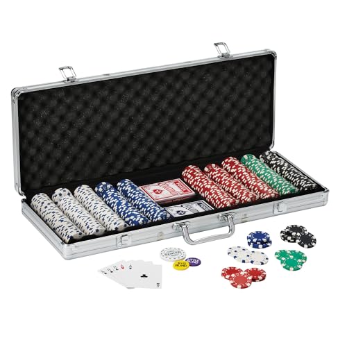 500 Striped Dice Claytec Poker Chip Set with Aluminum Case B906