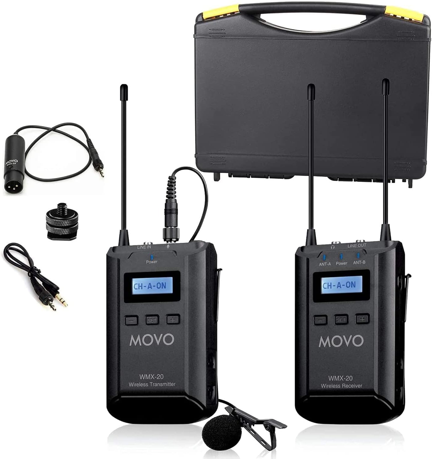 48-Channel UHF Wireless Lavalier Microphone System with 1 Receiver, 1 Transmitter, and 1 Lapel Microphone U472874
