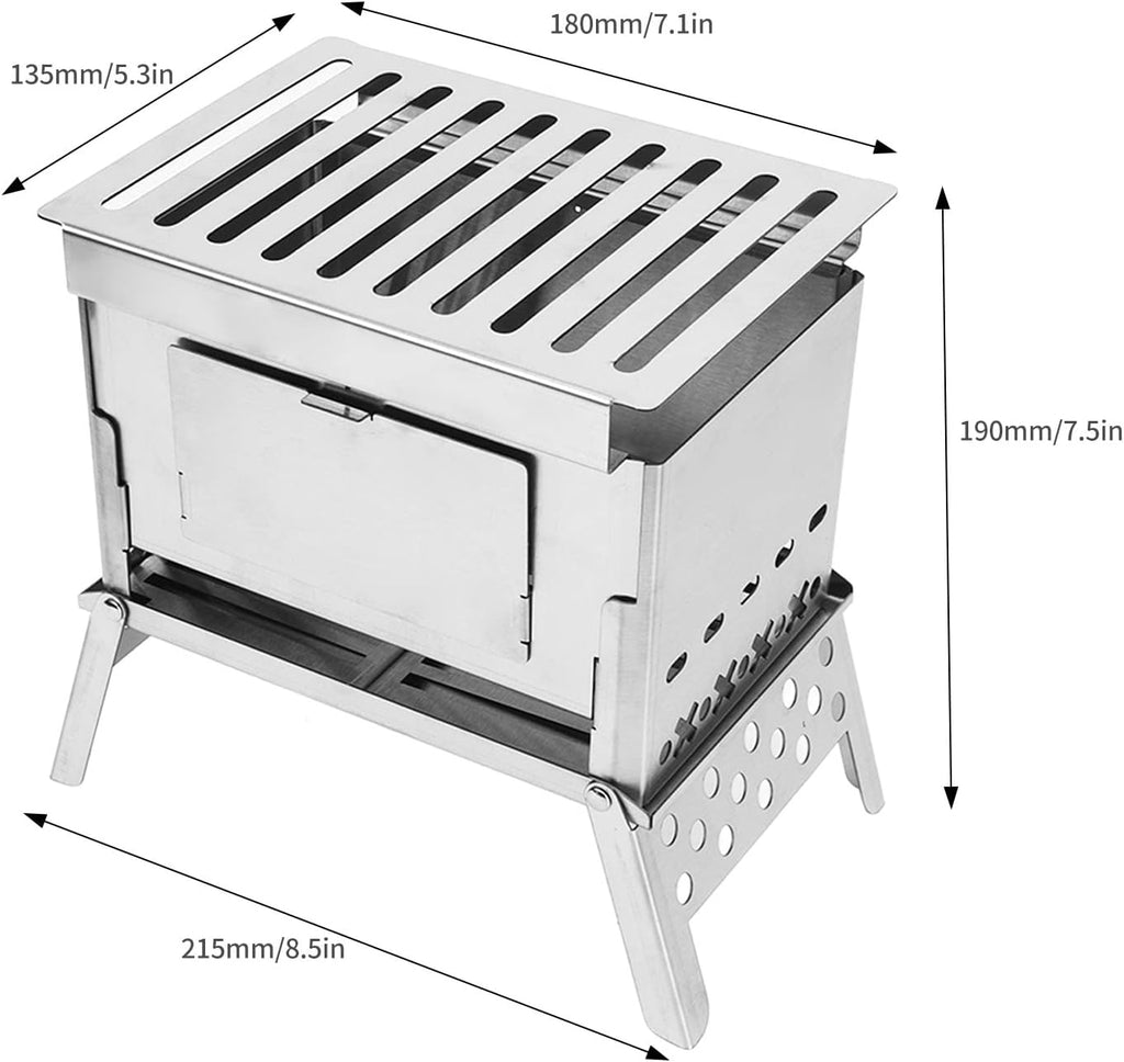 Folding Stainless Steel Wood Burning Stove G14737