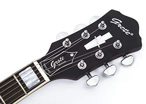 Vintage Sunburst Left-Handed Semi-Hollow Body Electric Guitar with Stainless Steel Frets P43102