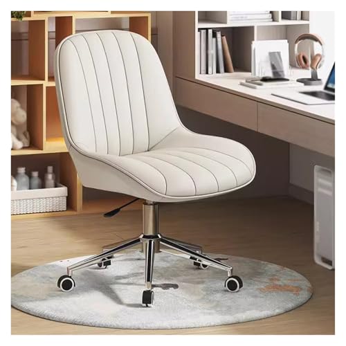 Criss Cross Chair with Wheels, Adjustable Height, Ergonomic Swivel Vanity Chair (Gray) Z195257
