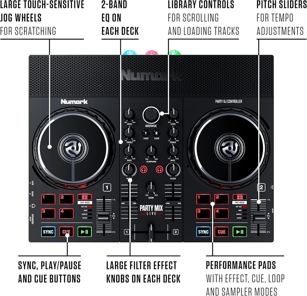 DJ Controller with Built in Speakers and DJ Mixer J3518