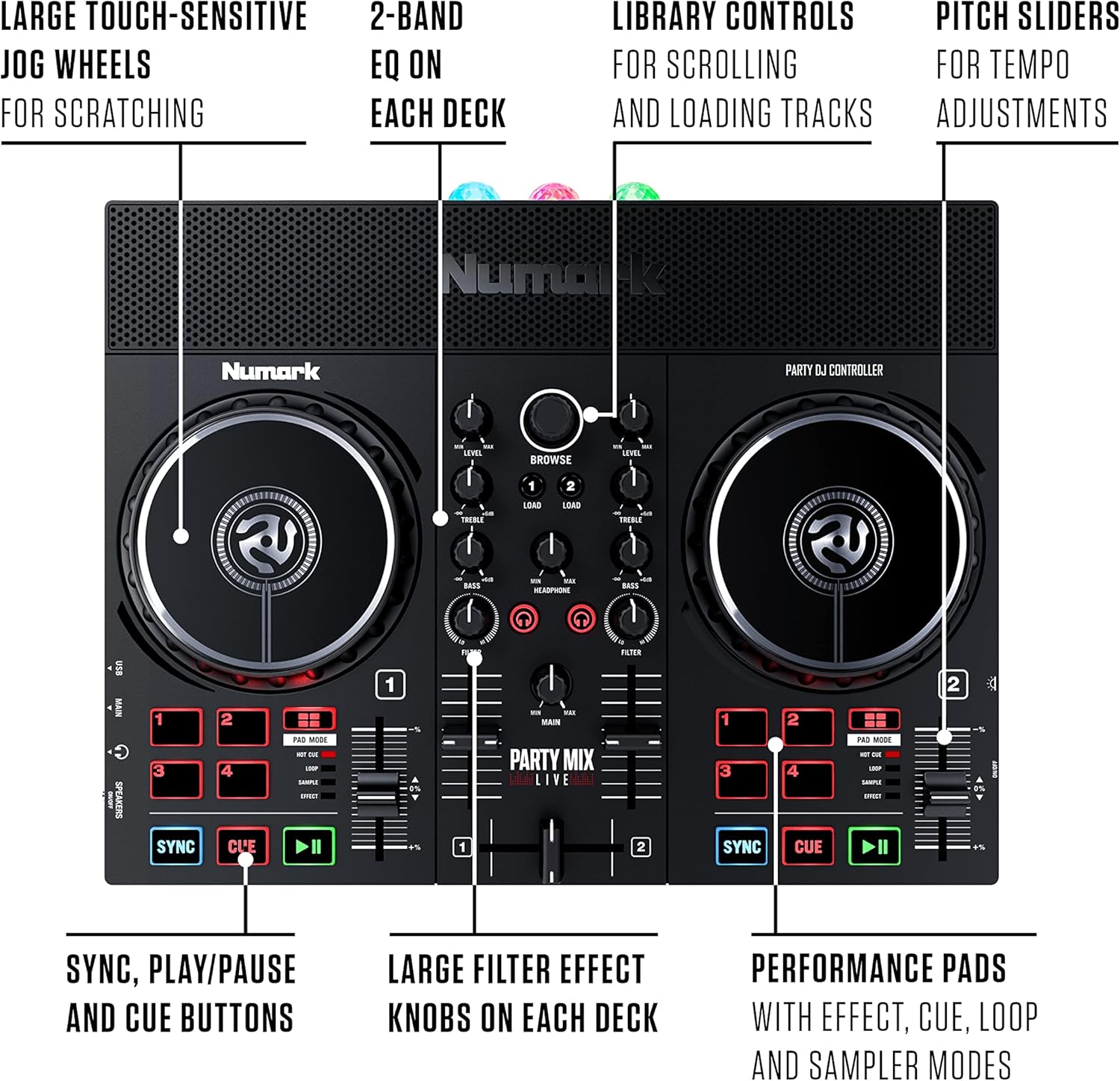 DJ Controller with Built in Speakers and DJ Mixer J3518