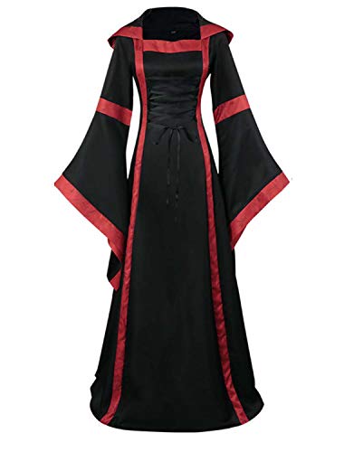 Victorian Witch Halloween Costume Hooded Gown Dress M248794